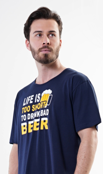 Pánská noční košile s krátkým rukávem Life is beer